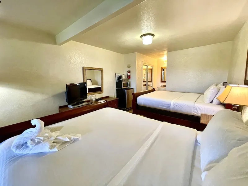 Lake View Queen Guest Room With Two Queens, Sleeper Sofa And Deck Overlooking Lake Ouachita. 1 Bedroom Hotel Room by RedAwning hotel detail image 2