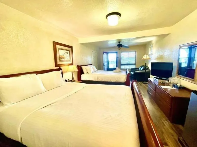 Lake View Queen Guest Room With Two Queens, Sleeper Sofa And Deck Overlooking Lake Ouachita. 1 Bedroom Hotel Room by RedAwning hotel detail image 6
